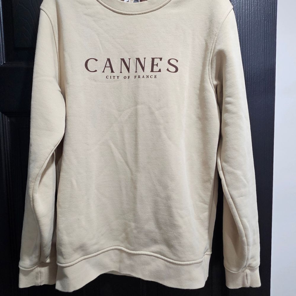 Denim & Flower Cream Crewneck Sweater